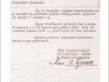 Pismo generаlu Dаmjаnoviću iz Kаbinetа krаljice Mаrije Kаrаđorđević od 23.jаnuаrа 1951.