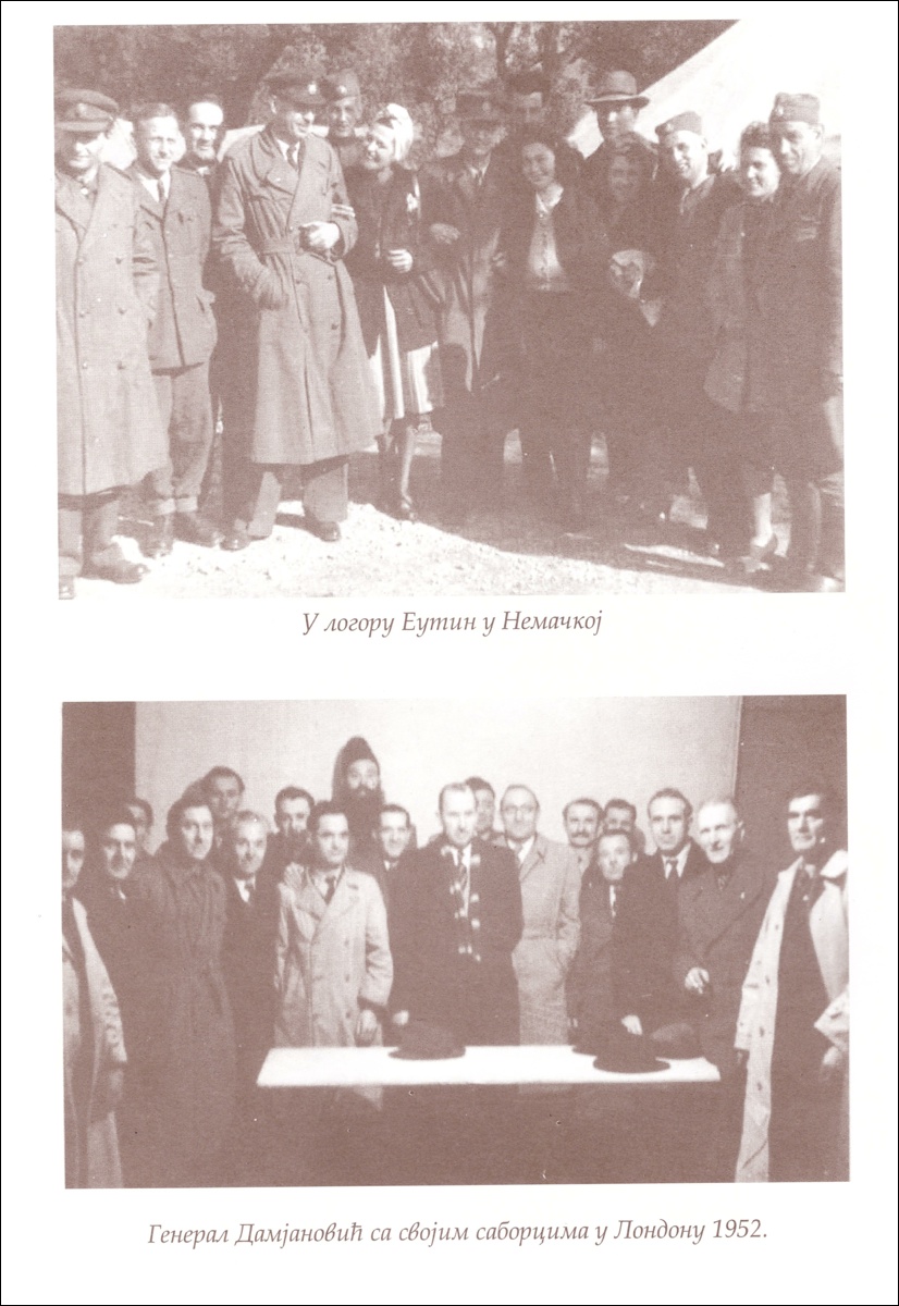 У логору Еутин у Немачкој и генерал Дамјановић са својим саборцима у Лондону 1952.